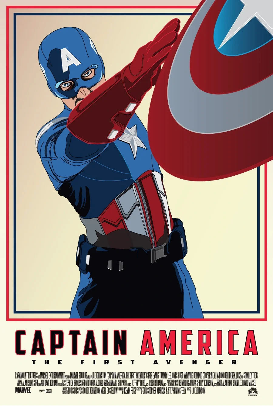 Captain America: The First Avenger fan poster with his shield raised