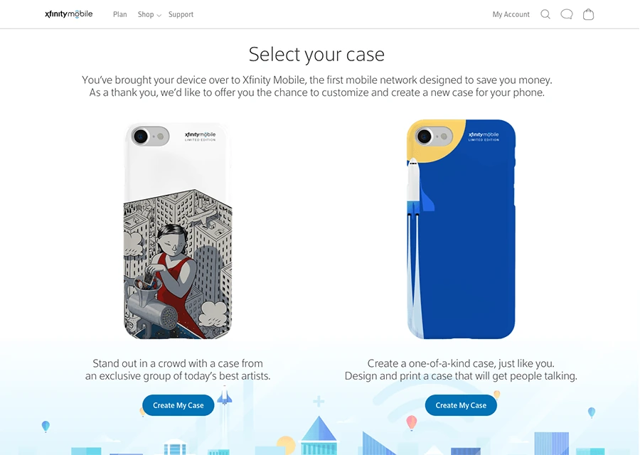 Custom case builder: choose an artist-designed case or create your own
