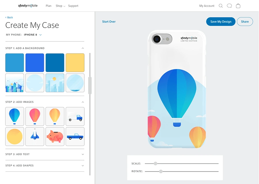 Custom case builder: choose colors and graphics to design your own case